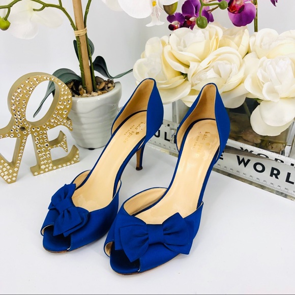 Kate Spade Royal Blue Bow Heels - Picture 6 of 8